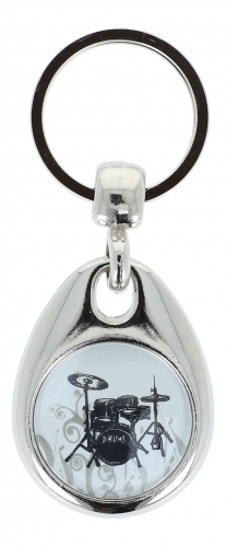 Key pendant with metal frame (one-sided) - Instruments / Design: drums
