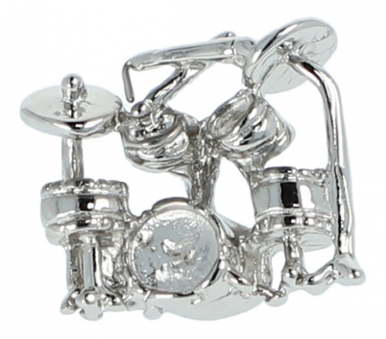 Pin, without box, drum kit - material: silver plated