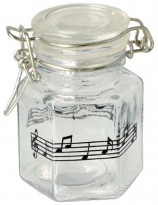 Mini storage jar with different musical notes - motif: music line