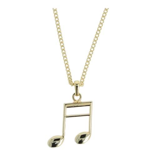 Pendant sixteenth note, with chain - material: gold plated