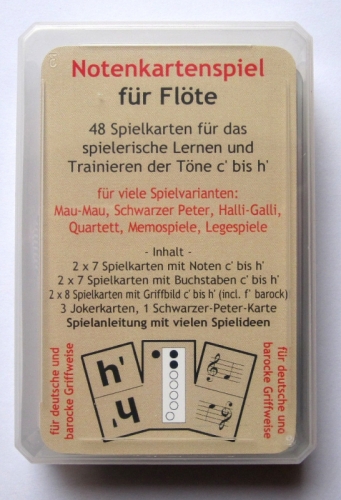 Notes card game for flute