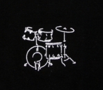 Poloshirt, schwarz, Schlagzeug