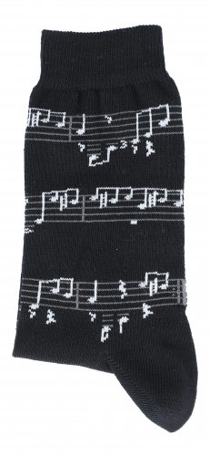 Black socks, white note lines- staves