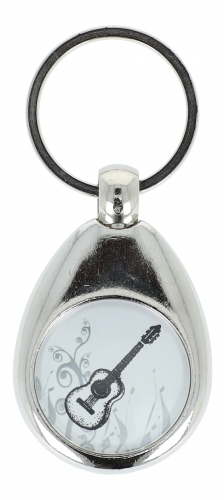 Key pendant with magnetic shopping cart token, different instruments - design: concert guitar