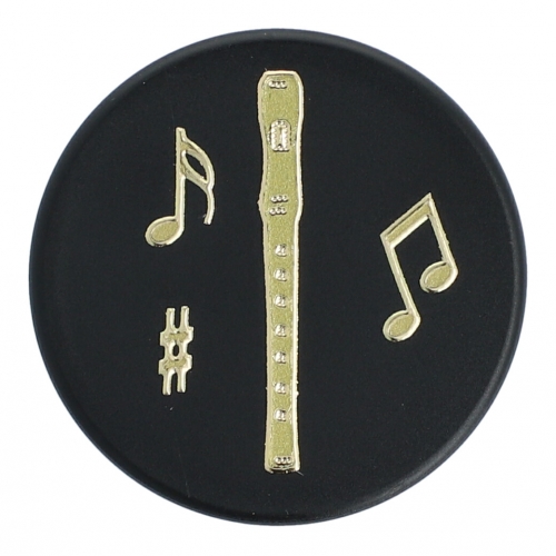 Magnets, organization magnets black / gold - instruments / design: recorder