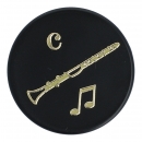 Magnets, organization magnets black / gold - instruments / design: clarinet