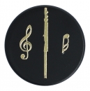 Magnets, organization magnets black / gold - instruments / design: flute