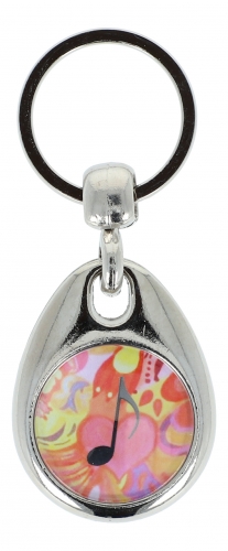 colorful key pendant with a magnetically held shopping chip - instruments / design: eighth note