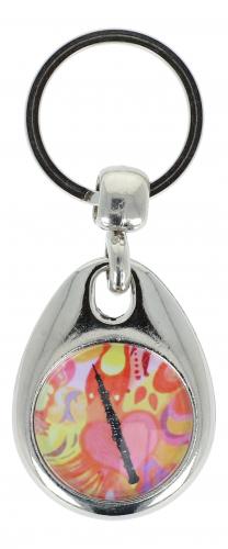 colorful key pendant with a magnet held shopping chip - instruments / design: oboe