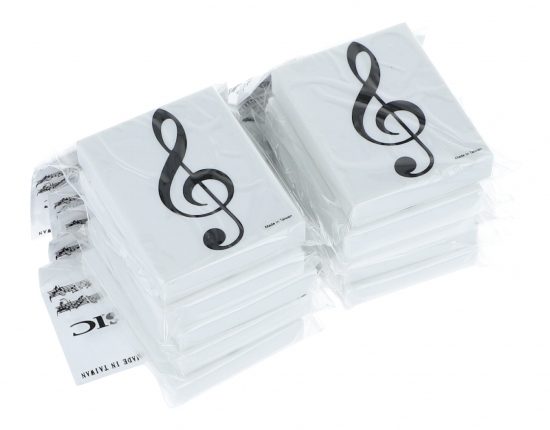 Pack of 10 erasers, 5 different music motifs - design: treble clef