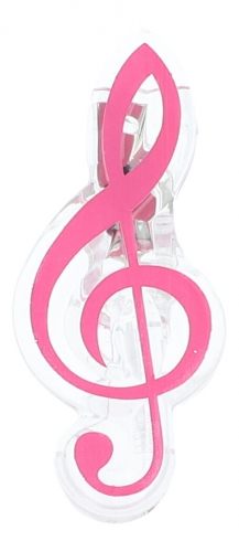 colorful clasps treble clef - color: pink