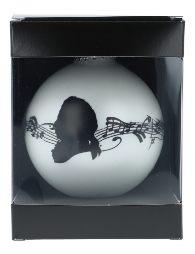 Music motif Christmas baubles (single) in gift box - Design: Mozart