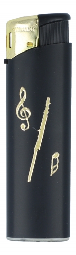 Electronic lighter black / gold different motifs - instruments / design: flute