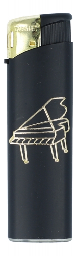 Electronic lighter black / gold different motifs - instruments / design: piano
