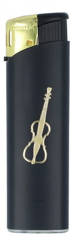 Electronic lighter black / gold different motifs - instruments / design: violin