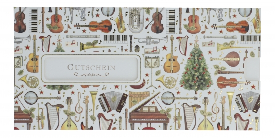 Gift card for Christmas with instruments