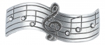 Hair clip treble clef / Swarovski 10 cm