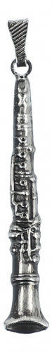 Clarinet pendant, without chain, black / silver