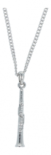 Pendant clarinet, with chain - material: silver plated