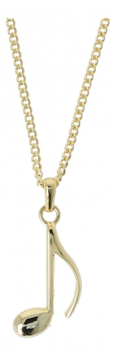 Pendant eighth note, with chain - material: gold plated
