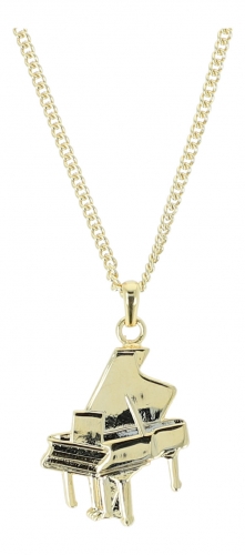 Pendant piano, with chain - material: gold plated