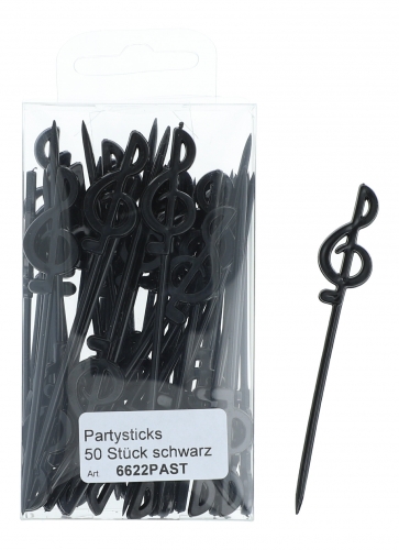 black party sticks with treble clef