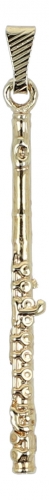 Pendant flute, without chain - material: gold plated