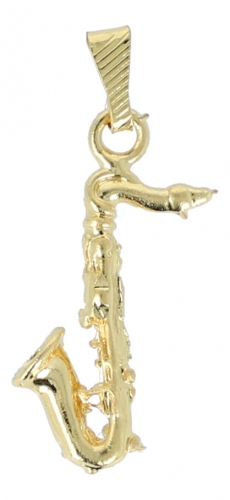 Pendant saxophone, without chain, gold plated