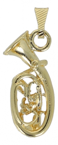 Tenor horn pendant, without chain, gold plated