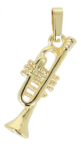 Pendant trumpet, without chain, gold plated
