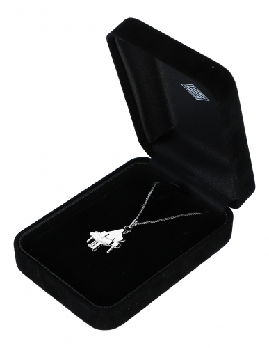 Piano pendant with chain, 925 Sterling silver, in gift box