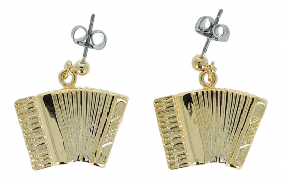Pair of earrings, accordion - material: gold plated