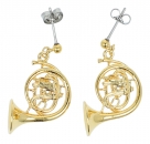 Pair of earrings, horn