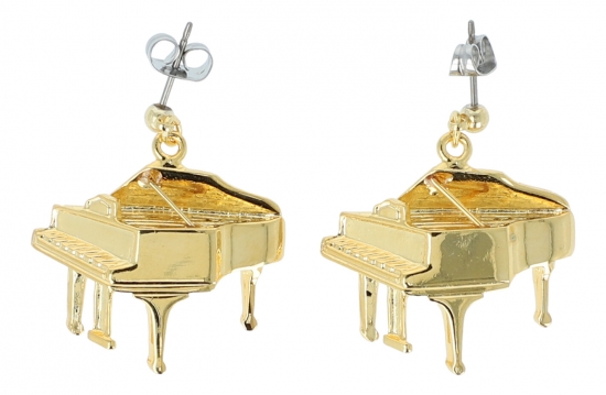Pair of earrings, piano - material: gold plated