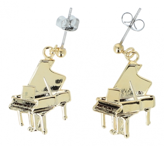 Pair of earrings, piano - material: gold plated