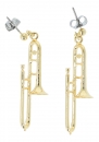 Pair of earrings, trombone