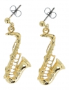 Pair of earrings, saxophone
