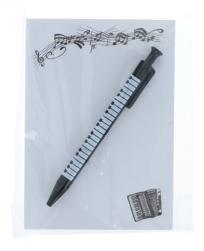Writing set with A6 pad and ballpoint pen - Instruments / Design: accordion