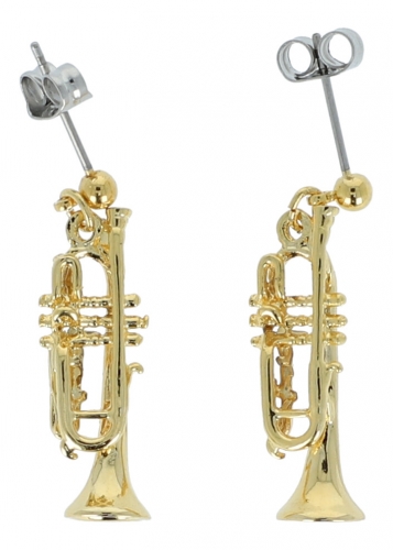 Pair of earrings, trumpet