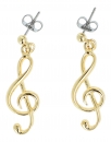 Pair of earrings, treble clef