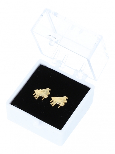 Mini ear studs, gold-plated - Instruments / Design: Piano