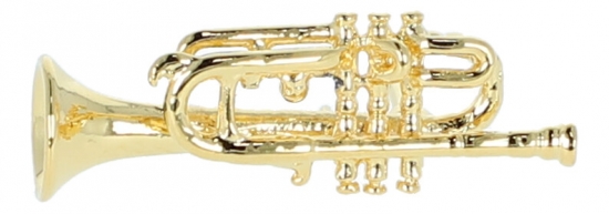 Pin, without box, trumpet - material: gold plated