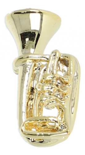 Pin, without box, tuba, gold plated