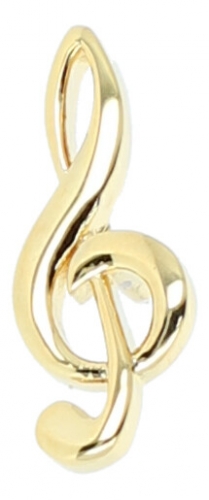 Pin, without box, treble clef - material: gold plated