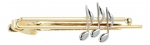Tie clip, straps gold, eighth note silver