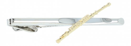 Tie clip, carrier silver plated, flute gold plated