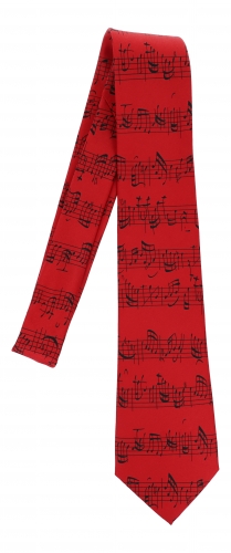 Tie, Bach notes horizontally different colors - color: red / black