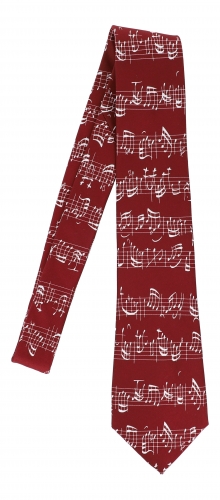 Tie, Bach notes horizontally different colors - color: burgundy / white