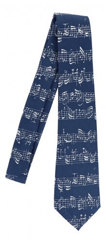 Tie, Bach notes horizontally different colors - color: dark blue / white