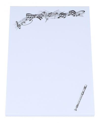 Notepad DIN A6 different motifs - instruments / design: recorder